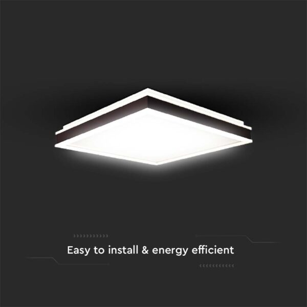Πλαφονιέρα Οροφής LED Τετράγωνη 24W Μαύρη 45x45cm V-TAC 2500lm Φυσικό Λευκό 4000K – 6992