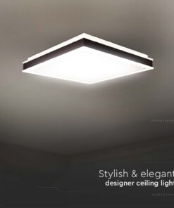 Πλαφονιέρα Οροφής LED Τετράγωνη 24W Μαύρη 45x45cm V-TAC 2500lm Φυσικό Λευκό 4000K – 6992