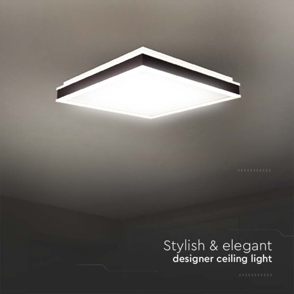 Πλαφονιέρα Οροφής LED Τετράγωνη 24W Μαύρη 45x45cm V-TAC 2500lm Φυσικό Λευκό 4000K – 6992