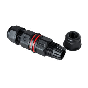 GloboStar® FAST-CONNECT 69920 Διπλός Ι Αδιάβροχος IP68 Σύνδεσμος Ταχείας Σύνδεσης & Διακλάδωσης Καλωδίων – 1 x Είσοδος & 1 x Έξοδος – Εσωτερική Τριπλή Κλέμα με Συμβατή Διατομή Καλωδίων 3 x 0.5mm² έως 3 x 1.5mm² – 450V 16A Max – Φ2.5 x Υ9cm – Μαύρο – 5 Years Warranty