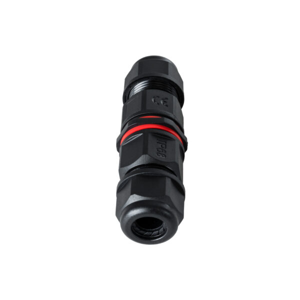 GloboStar® FAST-CONNECT 69920 Διπλός Ι Αδιάβροχος IP68 Σύνδεσμος Ταχείας Σύνδεσης & Διακλάδωσης Καλωδίων – 1 x Είσοδος & 1 x Έξοδος – Εσωτερική Τριπλή Κλέμα με Συμβατή Διατομή Καλωδίων 3 x 0.5mm² έως 3 x 1.5mm² – 450V 16A Max – Φ2.5 x Υ9cm – Μαύρο – 5 Years Warranty