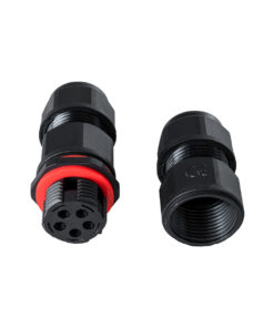 GloboStar® FAST-CONNECT 69921 Διπλός Ι Αδιάβροχος IP68 Σύνδεσμος Ταχείας Σύνδεσης & Διακλάδωσης Καλωδίων – 1 x Είσοδος & 1 x Έξοδος – Εσωτερική Τετραπλή Κλέμα με Συμβατή Διατομή Καλωδίων 4 x 0.5mm² έως 4 x 1.5mm² – 450V 16A Max – Φ2.5 x Υ9cm – Μαύρο – 5 Years Warranty