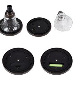 GloboStar® 69927 ΣΕΤ 4 Τεμαχίων Αυτόνομα Ηλιακά Φωτιστικά LED SMD 0.24W/Τεμ. 24lm/Τεμ. με Ενσωματωμένη Μπαταρία 600mAh – Φωτοβολταϊκό Πάνελ με Αισθητήρα Ημέρας-Νύχτας Αδιάβροχο IP65 Φανάρι Κήπου Στρογγυλό Ψυχρό Λευκό 6000K Φ12 x Υ23cm