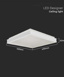 Πλαφονιέρα Οροφής LED Τετράγωνη 24W Λευκή 45x45cm V-TAC 2500lm Φυσικό Λευκό 4000K – 6993