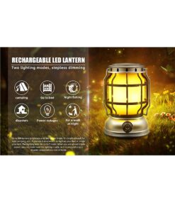 GloboStar® 69931 Αυτόνομο Ηλιακό Επαναφορτιζόμενο Φανάρι Camping LED 5W με Εναλλαγή Χρωμάτων Flame Effect & Επαναφορτιζόμενη Μπαταρία 18650 1200mAh Li-ion – Power Bank – Αδιάβροχο IP54 – Dimmable – Μαύρο Ασημί – Flame Effect 1800K – Ψυχρό Λευκό 6000K Φ10.