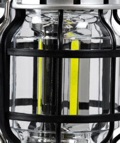 GloboStar® 69932 Αυτόνομο Ηλιακό Επαναφορτιζόμενο Φανάρι Camping LED 5W με Επαναφορτιζόμενη Μπαταρία 18650 1200mAh Li-ion – Power Bank – Αδιάβροχο IP54 – Dimmable – Μαύρο Ασημί – Ψυχρό Λευκό 6000K Φ10.2 x Υ16cm