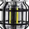 GloboStar® 69933 Αυτόνομο Επαναφορτιζόμενο Φανάρι Camping LED 5W με Επαναφορτιζόμενη Μπαταρία 18650 1200mAh Li-ion – Power Bank – Αδιάβροχο IP54 – Dimmable – Μαύρο Ασημί – Ψυχρό Λευκό 6000K Φ10.2 x Υ18cm