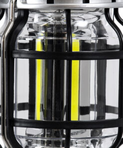 GloboStar® 69933 Αυτόνομο Επαναφορτιζόμενο Φανάρι Camping LED 5W με Επαναφορτιζόμενη Μπαταρία 18650 1200mAh Li-ion – Power Bank – Αδιάβροχο IP54 – Dimmable – Μαύρο Ασημί – Ψυχρό Λευκό 6000K Φ10.2 x Υ18cm