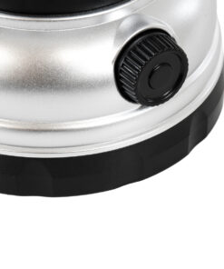 GloboStar® 69933 Αυτόνομο Επαναφορτιζόμενο Φανάρι Camping LED 5W με Επαναφορτιζόμενη Μπαταρία 18650 1200mAh Li-ion – Power Bank – Αδιάβροχο IP54 – Dimmable – Μαύρο Ασημί – Ψυχρό Λευκό 6000K Φ10.2 x Υ18cm