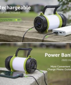 GloboStar® 69936 Φορητός Φακός Χειρός Κάμπινγκ LED Osram 10W με Επαναφορτιζόμενη Μπαταρία 2600mAh & Καλώδιο Φόρτισης USB – CCT – Θερμό Λευκό 2700K – Φυσικό Λευκό 4500K – Ψυχρό Λευκό 6000K & Κόκκινο – Φ10 x Υ17cm