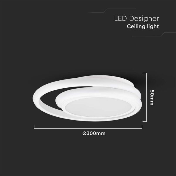 Φωτιστικό Οροφής LED 24W Λευκό V-TAC 2560lm Φυσικό Λευκό 4000K – 6995