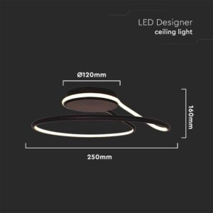 Φωτιστικό Οροφής LED 24W Μαύρο V-TAC 2560lm Φυσικό Λευκό 4000K – 6996