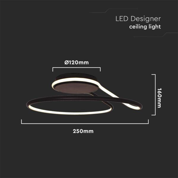 Φωτιστικό Οροφής LED 24W Μαύρο V-TAC 2560lm Φυσικό Λευκό 4000K – 6996