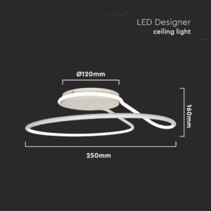 Φωτιστικό Οροφής LED 24W Λευκό V-TAC 2560lm Φυσικό Λευκό 4000K – 6997
