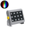 GloboStar® FLOOD-HENA 90641 Προβολέας Wall Washer για Φωτισμό Κτιρίων LED 24W 2400lm 30° DC 24V Αδιάβροχο IP65 Μ22.5 x Π6 x Υ16.5cm Πολύχρωμο RGB DMX512 – Ασημί – 3 Years Warranty