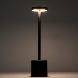 GloboStar® JOJO 76521 Μοντέρνο Επιτραπέζιο Φωτιστικό Πορτατίφ LED 1.5W 105lm 120° DC 5V Επαναφορτιζόμενο με Μπαταρία Li-ion 1800mAh – Διακόπτη Αφής με 3 Εναλλαγές Φωτισμού CCT Θερμό – Φυσικό – Ψυχρό 1500K – 4500K – 6000K Dimmable – D8 x H34cm – Ασημί