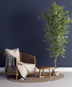 GloboStar® Artificial Garden ITHAKI 20323 Διακοσμητικό Πλεκτό Καλάθι – Κασπώ Γλάστρα – Flower Pot Καφέ με Λευκό Φ20cm x Υ20cm