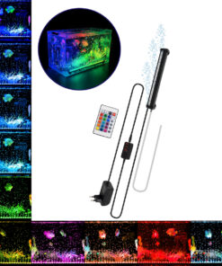 GloboStar® 79674 Φωτιστικό Ενυδρείου & Οξυγονωτής / Μηχανισμός Φυσαλίδων 23cm LED 6W 180° AC 230V Αδιάβροχο IP68 με Ασύρματο Χειριστήριο IR Πολύχρωμο RGB Dimmable