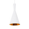 GloboStar® SHANGHAI WHITE 01026-C Μοντέρνο Κρεμαστό Φωτιστικό Οροφής Μονόφωτο 1 x E27 Λευκό Μεταλλικό Καμπάνα Φ19 x Υ38cm