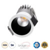 GloboStar® MICRO-S 60234 Χωνευτό LED Spot Downlight TrimLess Φ4cm 5W 650lm 38° AC 220-240V IP20 Φ4 x Υ5.9cm – Στρόγγυλο – Λευκό με Μαύρο Κάτοπτρο – Φυσικό Λευκό 4500K – Bridgelux COB – 5 Years Warranty