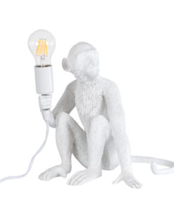 GloboStar® APES 01808 Μοντέρνο Φωτιστικό Πορτατίφ Λαμπατέρ Μονόφωτο 1 x E27 Λευκό Φιγούρα L30 x W27 x H30cm