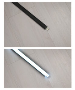 GloboStar® SURFACE-PROFILE 70810-3M Προφίλ Αλουμινίου – Βάση & Ψύκτρα Ταινίας LED με Μαύρο Φιμέ Κάλυμμα – Επιφανειακή Χρήση – Πατητό Κάλυμμα – Μαύρο – 3 Μέτρα – Πακέτο 5 Τεμαχίων – Μ300 x Π2.4 x Υ1.1cm