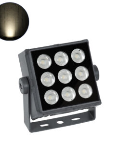 GloboStar® FLOOD-TINY 90369 Προβολέας Wall Washer για Φωτισμό Κτιρίων LED 27W 2565lm 3° DC 24V Αδιάβροχο IP65 L13.8 x W16.4 x H7cm Φυσικό Λευκό 4500K – Γκρι Ανθρακί – 3 Years Warranty