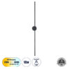 GloboStar® DIADEM 61333 Φωτιστικό Τοίχου – Απλίκα Design LED CCT 18W 2160lm 120° AC 220-240V – Εναλλαγή Φωτισμού μέσω Διακόπτη On/Off All In One Ψυχρό 6000k+Φυσικό 4500k+Θερμό 2700k Μ10 x Π4 x Υ120cm – Μαύρο – 3 Years Warranty
