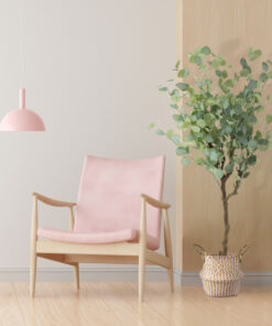 GloboStar® Artificial Garden LEROS 20341 Διακοσμητικό Ψάθινο Καλάθι – Κασπώ Γλάστρα – Flower Pot Ροζ με Καφέ Φ18cm x Υ20cm