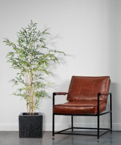 GloboStar® Artificial Garden CATALONIA 20767 Επιδαπέδιο Πολυεστερικό Τσιμεντένιο Κασπώ Γλάστρα – Flower Pot Μαύρο Μ30 x Π30 x Υ30cm