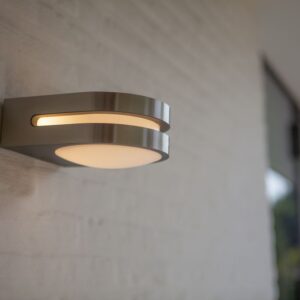 Lutec Fancy Επιτοίχιο Φωτιστικό Εξωτερικού Χώρου Inox LED 600lm 3000K IP54 – 5102501001