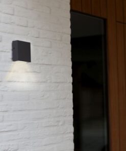 Lutec Gemini Xf Φωτιστικό Τοίχου Εξωτερικού Χώρου Down Σκούρο Γκρι 4000K LED 800lm 4000K IP54 – 5104001118