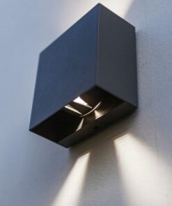 Lutec Gemini Επιτοίχιο Φωτιστικό Εξωτερικού Χώρου Beams Up&Down Σκούρο Γκρι 4000K LED 400lm 4000K – 5104005118