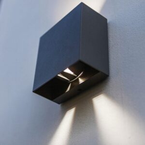 Lutec Gemini Επιτοίχιο Φωτιστικό Εξωτερικού Χώρου Beams Up&Down Σκούρο Γκρι 4000K LED 400lm 4000K – 5104005118