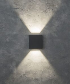 Lutec Gemini Επιτοίχιο Φωτιστικό Εξωτερικού Χώρου Beams Up&Down Σκούρο Γκρι 4000K LED 400lm 4000K – 5104005118
