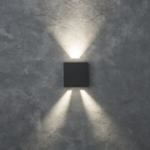 Lutec Gemini Επιτοίχιο Φωτιστικό Εξωτερικού Χώρου Beams Up&Down Σκούρο Γκρι 4000K LED 400lm 4000K – 5104005118