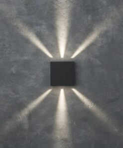 Lutec Gemini Επιτοίχιο Φωτιστικό Εξωτερικού Χώρου Beams Up&Down Σκούρο Γκρι 4000K LED 400lm 4000K – 5104005118