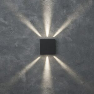 Lutec Gemini Επιτοίχιο Φωτιστικό Εξωτερικού Χώρου Beams Up&Down Σκούρο Γκρι 4000K LED 400lm 4000K – 5104005118