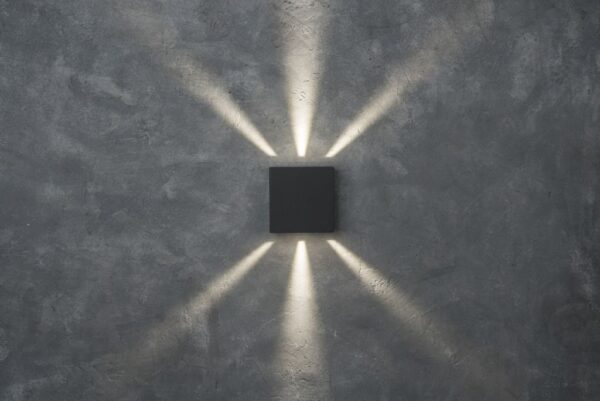 Lutec Gemini Επιτοίχιο Φωτιστικό Εξωτερικού Χώρου Beams Up&Down Σκούρο Γκρι 4000K LED 400lm 4000K – 5104005118