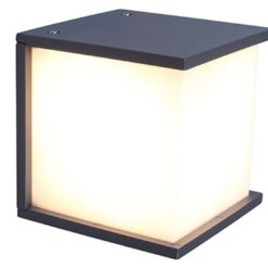 Lutec Box Cube Square Φωτιστικό Τοίχου Εξωτερικού Χώρου Σκούρο Γκρι E27 IP44 – 5184601118