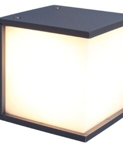 Lutec Box Cube Square Φωτιστικό Τοίχου Εξωτερικού Χώρου Σκούρο Γκρι E27 IP44 – 5184601118
