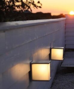 Lutec Box Cube Square Φωτιστικό Τοίχου Εξωτερικού Χώρου Σκούρο Γκρι E27 IP44 – 5184601118