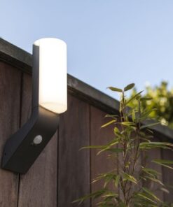 Lutec Bati Φωτιστικό Τοίχου Εξωτερικού Χώρου Led Με Ανιχνευτή Κίνησης Σκούρο Γκρι LED 1100lm 4000K IP54 – 5188602125