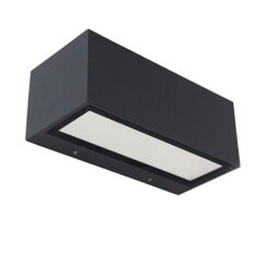 Lutec Gemini Square Medium Φωτιστικό Τοίχου Εξωτερικού Χώρου Up&Down Σκούρο Γκρι LED 1230lm 4000K IP54 – 5189101118