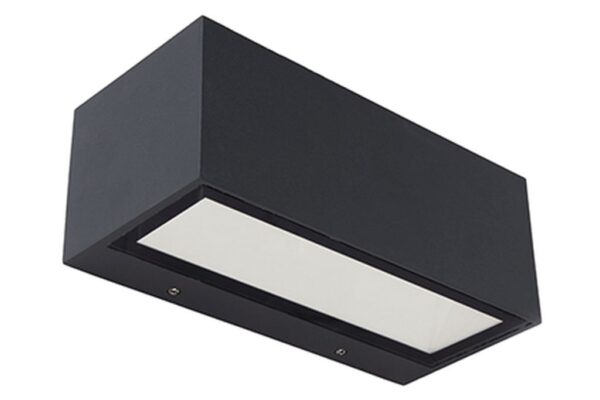 Lutec Gemini Square Medium Φωτιστικό Τοίχου Εξωτερικού Χώρου Up&Down Σκούρο Γκρι LED 1230lm 4000K IP54 – 5189101118