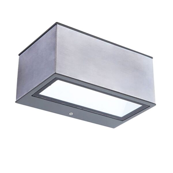 Lutec Gemini Φωτιστικό Τοίχου Εξωτερικού Χώρου Up&Down Inox LED 500lm 4000K IP54 - 5189103118