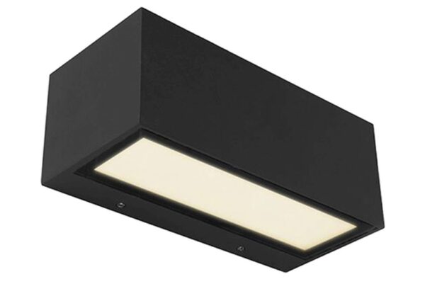 Lutec Gemini Επιτοίχιο Φωτιστικό Medium Εξωτερικού Χώρου Led Up&Down Μαύρο Χρώματος LED 1230lm 3000K IP54 – 5189112012