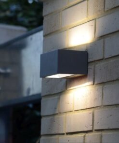Lutec Gemini Square Small Φωτιστικό Τοίχου Up&Down Εξωτερικού Χώρου Σκούρο Γκρι LED IP54 500lm 3000K – 5189113118