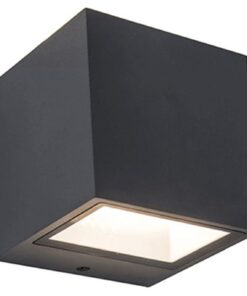 Lutec Gemini Square Φωτιστικό Τοίχου Εξωτερικού Χώρου Σκούρο Γκρι LED 850lm 4000K IP54 – 5189114118