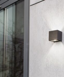 Lutec Gemini Square Φωτιστικό Τοίχου Εξωτερικού Χώρου Σκούρο Γκρι LED 850lm 4000K IP54 – 5189114118